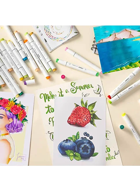 Ohuhu Honolulu Alcohol Art Markers Σετ Μαρκαδόρων 72 χρωμάτων Brush & Chisel