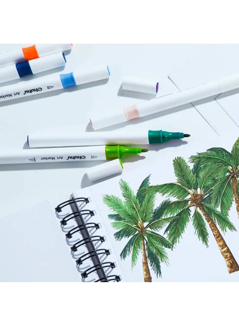 Ohuhu Oahu Alcohol Art Markers Σετ Μαρκαδόρων 48 χρωμάτων Fine & Chisel