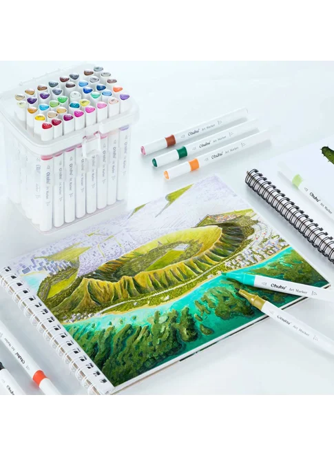 Ohuhu Oahu Alcohol Art Markers Σετ Μαρκαδόρων 48 χρωμάτων Fine & Chisel