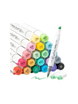 Ohuhu Honolulu Alcohol Art Markers Σετ Μαρκαδόρων 24 Βασικών Χρωμάτων Brush & Chisel
