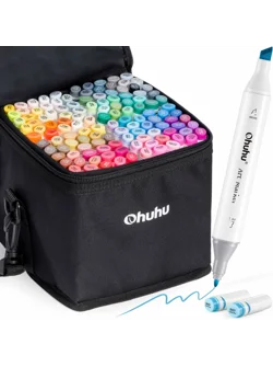 Ohuhu Oahu Alcohol Art Markers Σετ Μαρκαδόρων 120 Χρωμάτων Fine & Chisel
