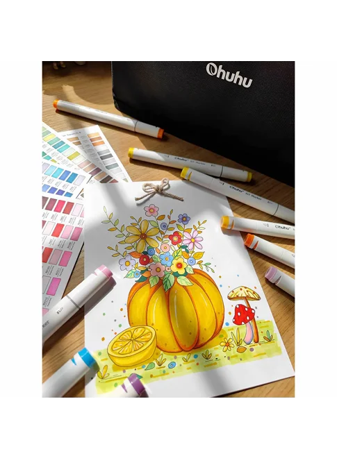 Ohuhu Oahu Alcohol Art Markers Σετ Μαρκαδόρων 120 Χρωμάτων Fine & Chisel
