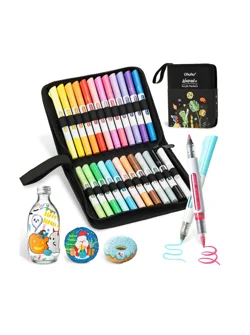 Ohuhu Acrylc Markers Σετ 24 Ακρυλικοί Μαρκαδόροι Waimoku Brush & Bullet