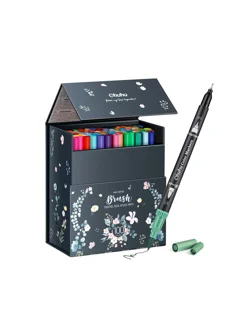 Ohuhu Art Markers Σετ Μαρκαδόρων 100 Χρωμάτων με βάση το Νερό Brush & Fineliner