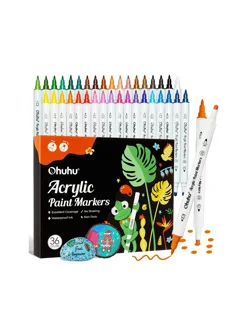 Ohuhu Acrylic Paint Markers Cotton-core Σετ 36 Ακρυλικών Μαρκαδόρων Fine & Dot