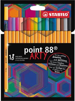 Stabilo Arty Point 88 - Μαρκαδόροι Σχεδίου 0.4mm Σετ 18 χρώματα