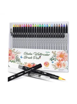 Ohuhu Watercolor Brush Markers Σετ 25 Μαρκαδόρων Brush